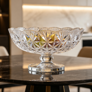 Starburst-Cut Crystal Pedestal Fruit Basket