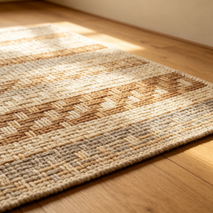 Natural-Style Woven Textured Rug (Yellow & Grey)