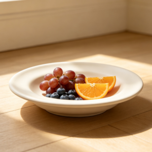 Matte Off-White Ceramic Fruit Bowl