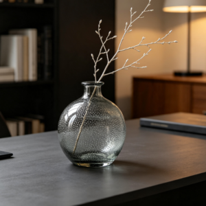 Bubble-Dot Thick-Walled Glass Sphere Vase