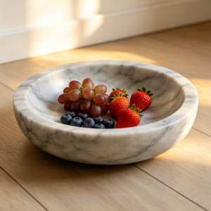 Marble-Texture Stone Fruit Bowl